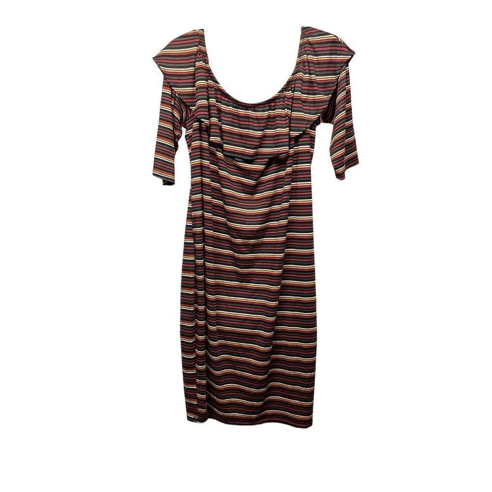 Urban Rose Off the Shoulder Multi Colored Striped Dress Size 3X